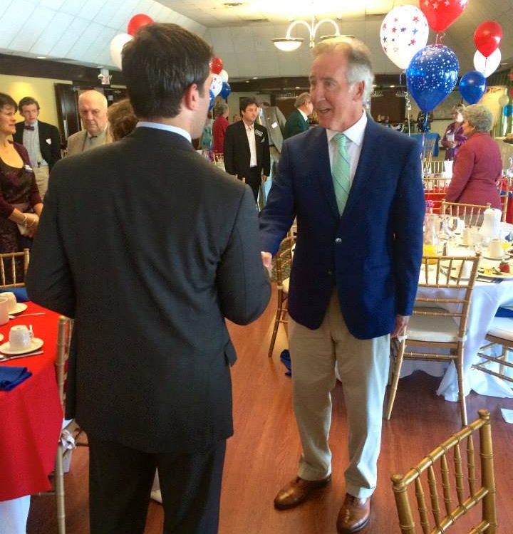 Hampden District Attorney Anthony Gulluni shakes hands with U.S. Rep. Richard Neal.
