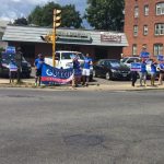 A group of volunteers campaigning for Hampden District Attorney Anthony Gulluni.