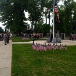 A Memorial Day service outside.