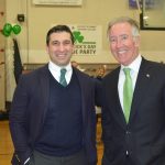 Hampden District Attorney Anthony Gulluni and U.S. Rep. Richard Neal smile and pose for a photo.