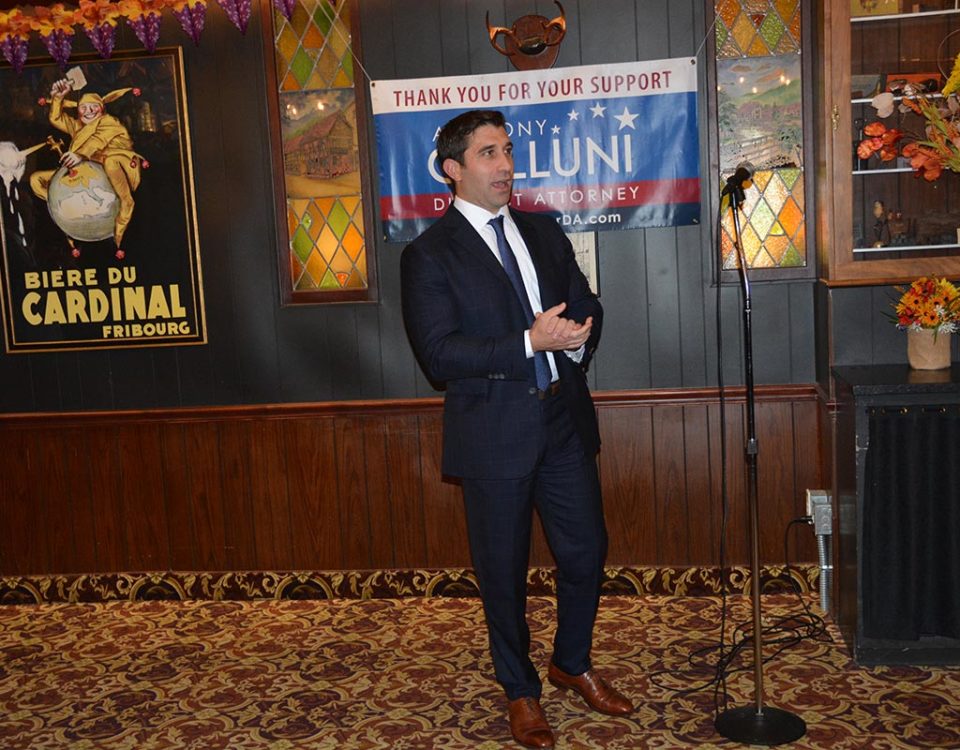 Hampden District Attorney Anthony Gulluni speaks at an event in support of his campaign.